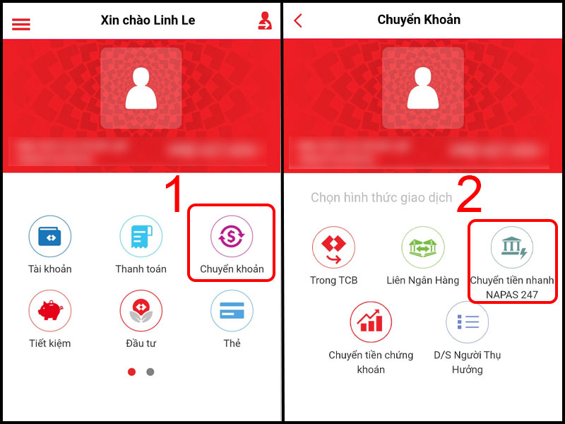 Cách chuyển tiền ngân hàng nhanh NAPAS 24/7 qua số tài khoản